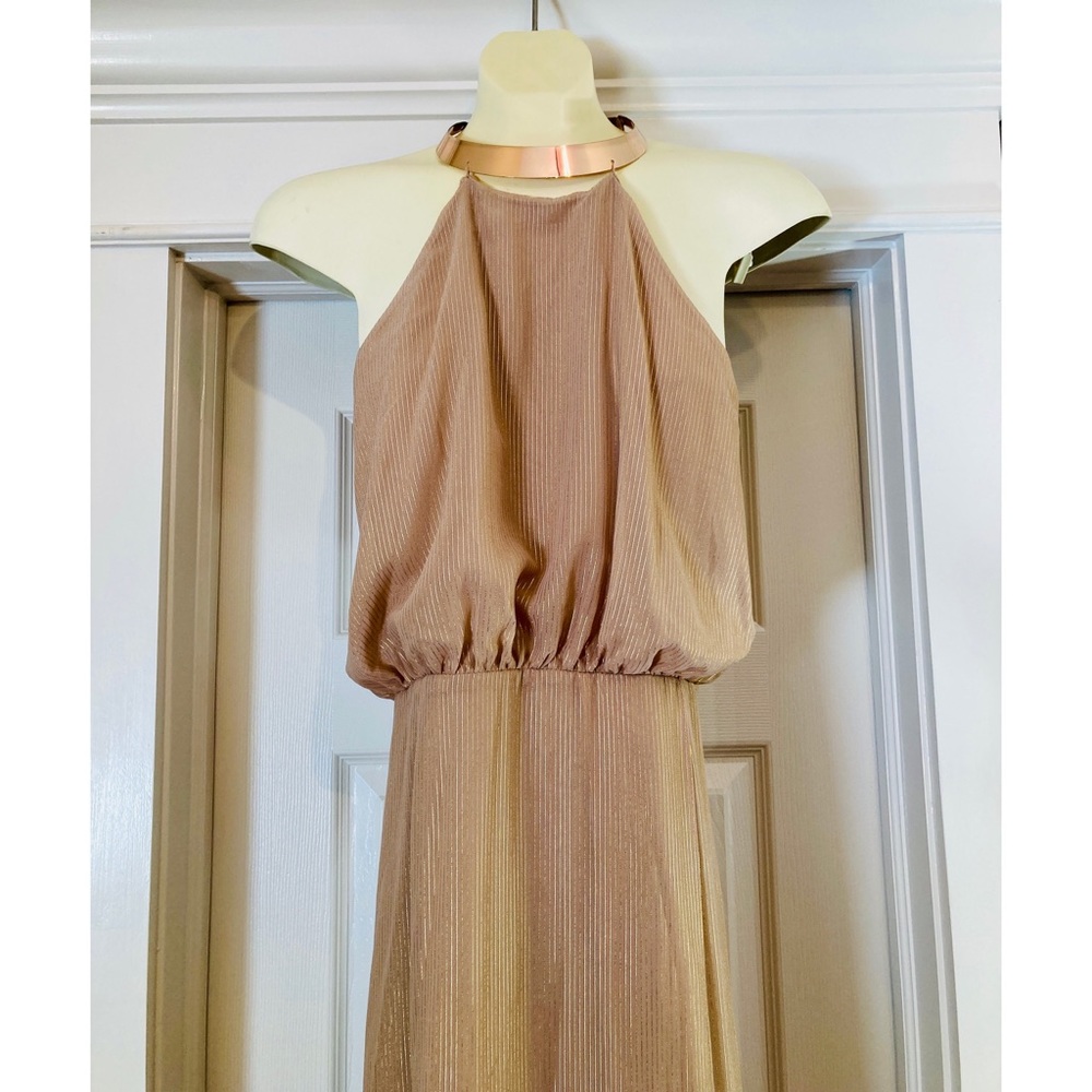 NWT H&M Gold Halter Chocker Dress - Picture 1 of 5